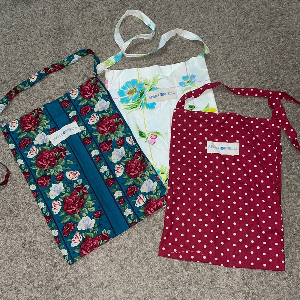 April Cornell floral thin market/library/ travel/Vacation/lunch/gift bag 3 lot
